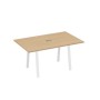 А4 Б3 121 НД (Натуральный дуб/Белый) Стол 160 в переговорную металлокаркас TRE