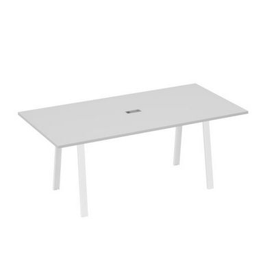 А4 Б3 123 СЕ (Серый/Белый) Стол 200 переговорный на металлокаркасе TRE