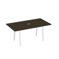 А4 Б3 122 ВТ (Венге темный/Белый) Стол 180 с металлокаркасом TRE для переговоров