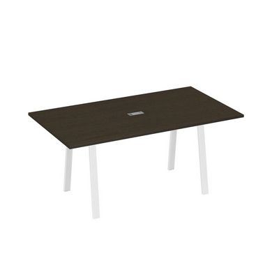 А4 Б3 122 ВТ (Венге темный/Белый) Стол 180 с металлокаркасом TRE для переговоров