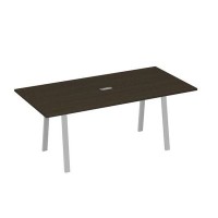 А4 С3 123 ВТ (Венге темный/Серый) Стол 200 переговорный на металлокаркасе TRE