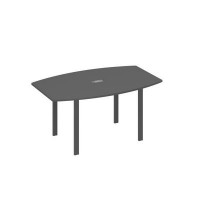 А4 А1 111 АР (Антрацит премиум/Антрацит) Стол 160 фигурный на металлокаркасе UNO для переговоров