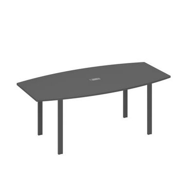А4 А1 113 АР (Антрацит премиум/Антрацит) Стол 200 для переговоров фигурный на опорах UNO