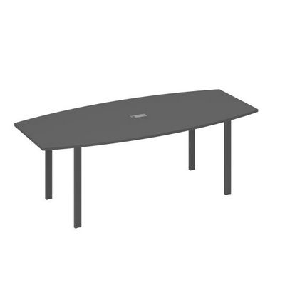 А4 А1 114 АР (Антрацит премиум/Антрацит) Стол 220 для переговоров фигурный на металлокаркасе UNO