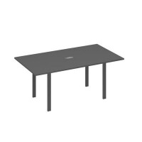 А4 А1 122 АР (Антрацит премиум/Антрацит) Стол 180 на металлокаркасе UNO для переговоров