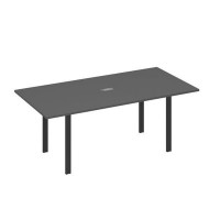 А4 А1 123 АР (Антрацит премиум/Антрацит) Стол 200 на металлокаркасе UNO в переговорную