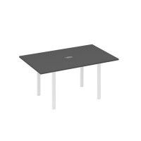 А4 Б1 121 АР (Антрацит премиум/Белый) Стол 160 на металлокаркасе UNO переговорный