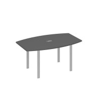А4 С1 111 АР (Антрацит премиум/Серый) Стол 160 фигурный на металлокаркасе UNO для переговоров