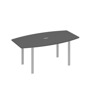 А4 С1 112 АР (Антрацит премиум/Серый) Стол фигурный 180 с металлокаркасом UNO