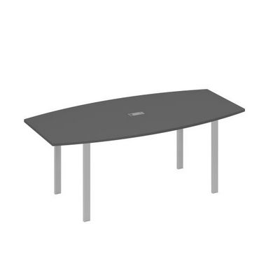 А4 С1 113 АР (Антрацит премиум/Серый) Стол 200 для переговоров фигурный на опорах UNO