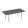 А4 С1 123 АР (Антрацит премиум/Серый) Стол 200 на металлокаркасе UNO в переговорную