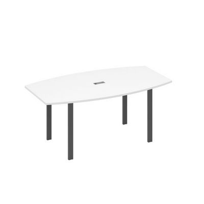 А4 А1 112 БП (Белый премиум/Антрацит) Стол фигурный 180 с металлокаркасом UNO