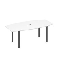 А4 А1 113 БП (Белый премиум/Антрацит) Стол 200 для переговоров фигурный на опорах UNO