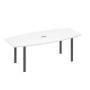А4 А1 114 БП (Белый премиум/Антрацит) Стол 220 для переговоров фигурный на металлокаркасе UNO