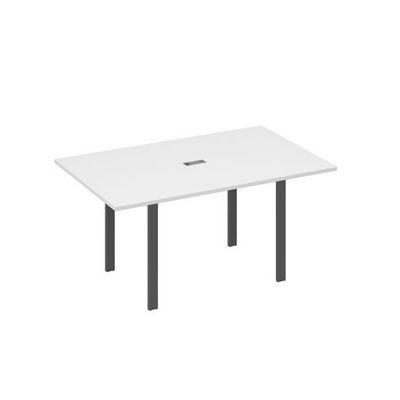 А4 А1 121 БП (Белый премиум/Антрацит) Стол 160 на металлокаркасе UNO переговорный