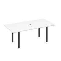 А4 А1 123 БП (Белый премиум/Антрацит) Стол 200 на металлокаркасе UNO в переговорную