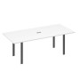 А4 А1 124 БП (Белый премиум/Антрацит) Стол 220 для переговорной каркасе UNO