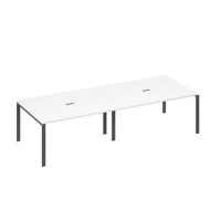 А4 А1 133-2 БП (Белый премиум/Антрацит) Стол для переговоров 320 на металлокаркасе UNO