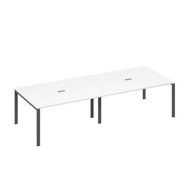 А4 А1 133-2 БП (Белый премиум/Антрацит) Стол для переговоров 320 на металлокаркасе UNO