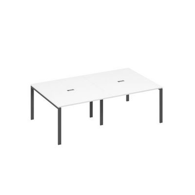А4 А1 134-2 БП (Белый премиум/Антрацит) Стол 240 в переговорную металлокаркас UNO