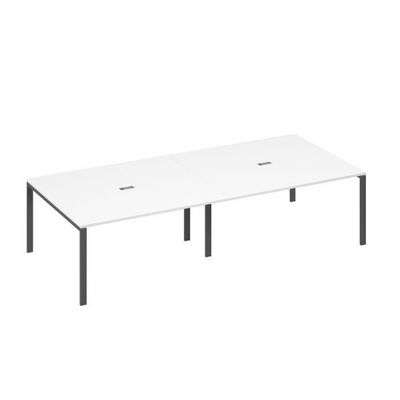А4 А1 136-2 БП (Белый премиум/Антрацит) Стол 320 опоры UNO в переговорную