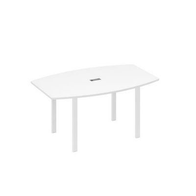 А4 Б1 111 БП (Белый премиум/Белый) Стол 160 фигурный на металлокаркасе UNO для переговоров