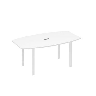 А4 Б1 112 БП (Белый премиум/Белый) Стол фигурный 180 с металлокаркасом UNO