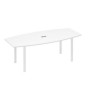 А4 Б1 114 БП (Белый премиум/Белый) Стол 220 для переговоров фигурный на металлокаркасе UNO