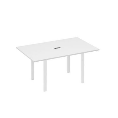 А4 Б1 121 БП (Белый премиум/Белый) Стол 160 на металлокаркасе UNO переговорный