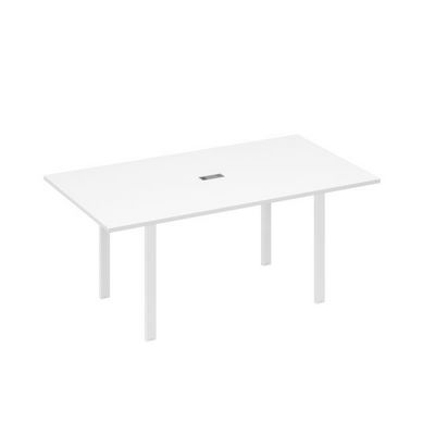 А4 Б1 122 БП (Белый премиум/Белый) Стол 180 на металлокаркасе UNO для переговоров