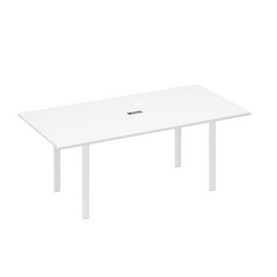 А4 Б1 123 БП (Белый премиум/Белый) Стол 200 на металлокаркасе UNO в переговорную