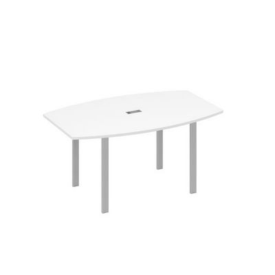 А4 С1 111 БП (Белый премиум/Серый) Стол 160 фигурный на металлокаркасе UNO для переговоров