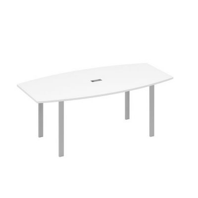 А4 С1 113 БП (Белый премиум/Серый) Стол 200 для переговоров фигурный на опорах UNO