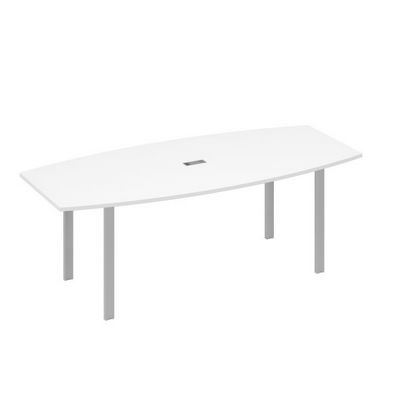 А4 С1 114 БП (Белый премиум/Серый) Стол 220 для переговоров фигурный на металлокаркасе UNO