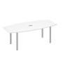 А4 С1 114 БП (Белый премиум/Серый) Стол 220 для переговоров фигурный на металлокаркасе UNO