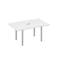 А4 С1 121 БП (Белый премиум/Серый) Стол 160 на металлокаркасе UNO переговорный