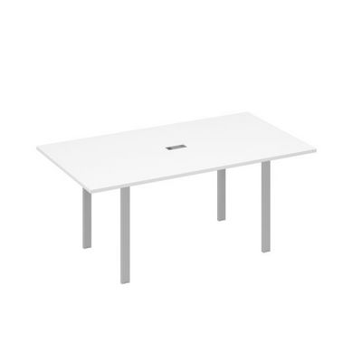 А4 С1 122 БП (Белый премиум/Серый) Стол 180 на металлокаркасе UNO для переговоров