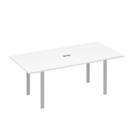 А4 С1 123 БП (Белый премиум/Серый) Стол 200 на металлокаркасе UNO в переговорную