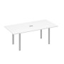 А4 С1 123 БП (Белый премиум/Серый) Стол 200 на металлокаркасе UNO в переговорную