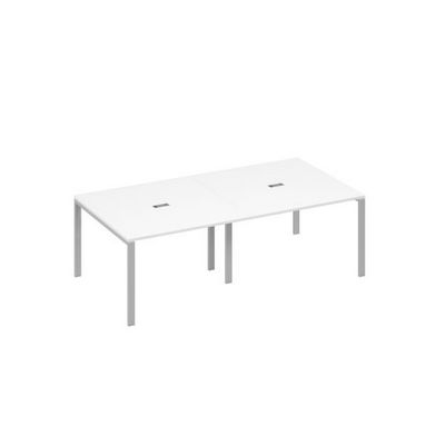 А4 С1 131-2 БП (Белый премиум/Серый) Стол 240 на металлокаркасе UNO переговорный