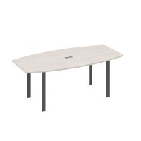 А4 А1 113 ДШ (Дуб шамони/Антрацит) Стол 200 для переговоров фигурный на опорах UNO