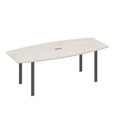 А4 А1 114 ДШ (Дуб шамони/Антрацит) Стол 220 для переговоров фигурный на металлокаркасе UNO