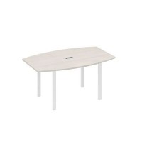 А4 Б1 111 ДШ (Дуб шамони/Белый) Стол 160 фигурный на металлокаркасе UNO для переговоров