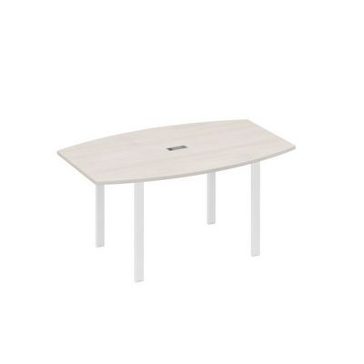 А4 Б1 111 ДШ (Дуб шамони/Белый) Стол 160 фигурный на металлокаркасе UNO для переговоров