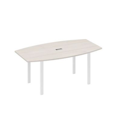 А4 Б1 112 ДШ (Дуб шамони/Белый) Стол фигурный 180 с металлокаркасом UNO