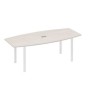 А4 Б1 114 ДШ (Дуб шамони/Белый) Стол 220 для переговоров фигурный на металлокаркасе UNO