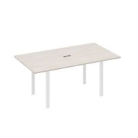 А4 Б1 122 ДШ (Дуб шамони/Белый) Стол 180 на металлокаркасе UNO для переговоров