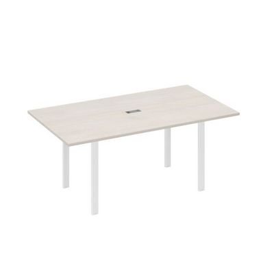 А4 Б1 122 ДШ (Дуб шамони/Белый) Стол 180 на металлокаркасе UNO для переговоров