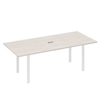 А4 Б1 124 ДШ (Дуб шамони/Белый) Стол 220 для переговорной каркасе UNO
