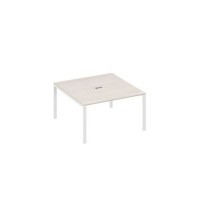 А4 Б1 135 ДШ (Дуб шамони/Белый) Стол 140 для переговоров каркас UNO